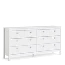 Madrid White Wooden 8 Drawers Double Dresser by Lavishway | Sideboards-29512