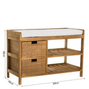 Cushioned Seat Wooden Shoe Storage Bench by Lavishway | Shoe Cabinets-42433