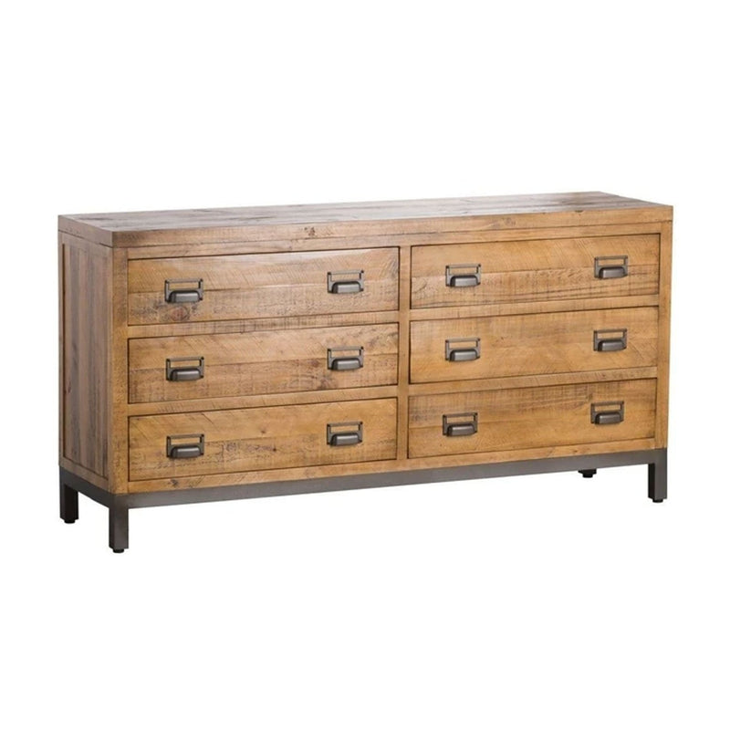 Draftsman Solid Pine 6 Drawers Chest by Lavishway | Chest Of Drawers-40123