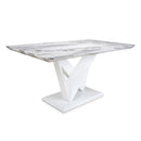 Saturn Marble Top White Small Dining Table by Lavishway | Dining Tables-37311