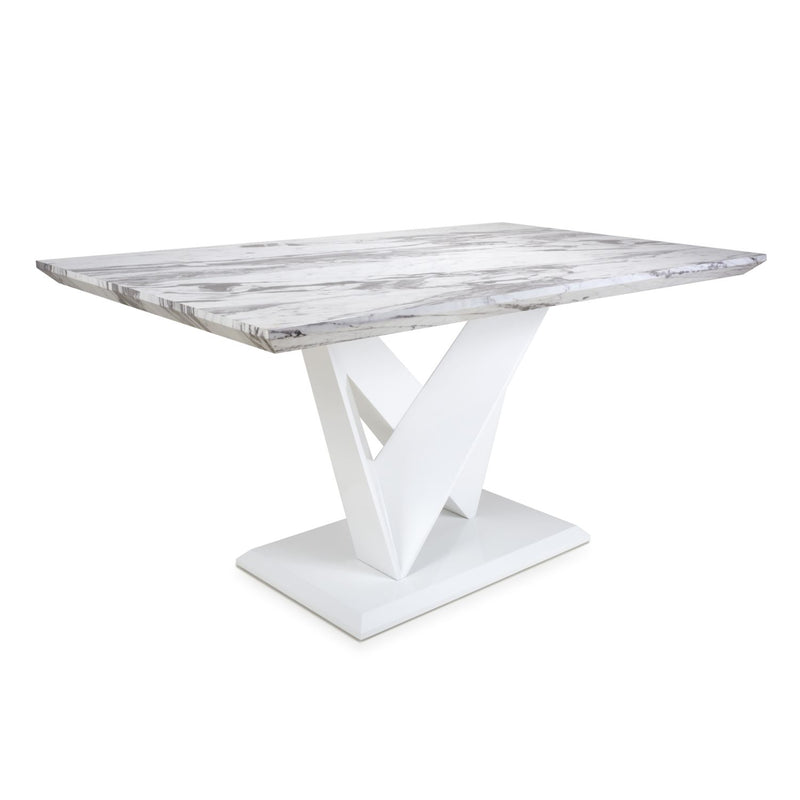 Saturn Marble Top White Small Dining Table by Lavishway | Dining Tables-37311