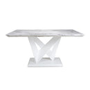 Saturn Marble Top White Small Dining Table by Lavishway | Dining Tables-37312