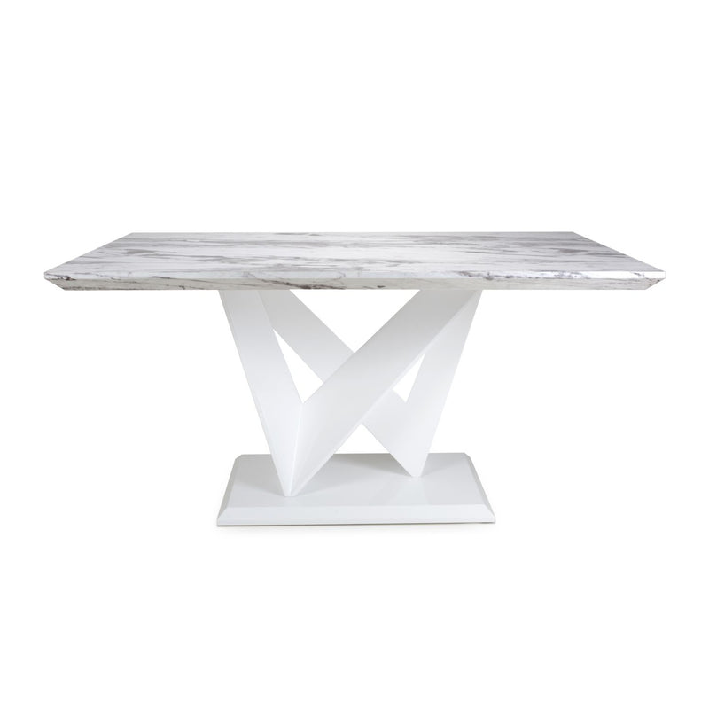 Saturn Marble Top White Small Dining Table by Lavishway | Dining Tables-37312