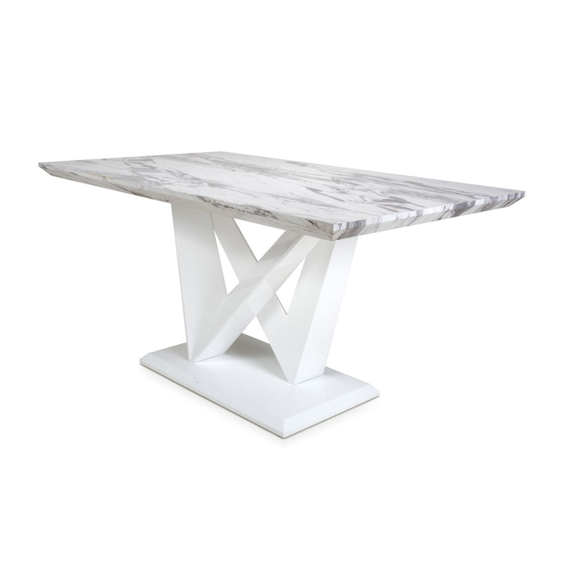Saturn Marble Top White Small Dining Table by Lavishway | Dining Tables-37313