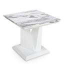 Saturn Square Marble Top White Lamp Table by Lavishway | Side Tables-37339