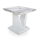 Saturn Square Marble Top White Lamp Table by Lavishway | Side Tables-37342