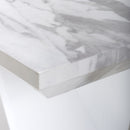 Saturn Square Marble Top White Lamp Table by Lavishway | Side Tables-37344