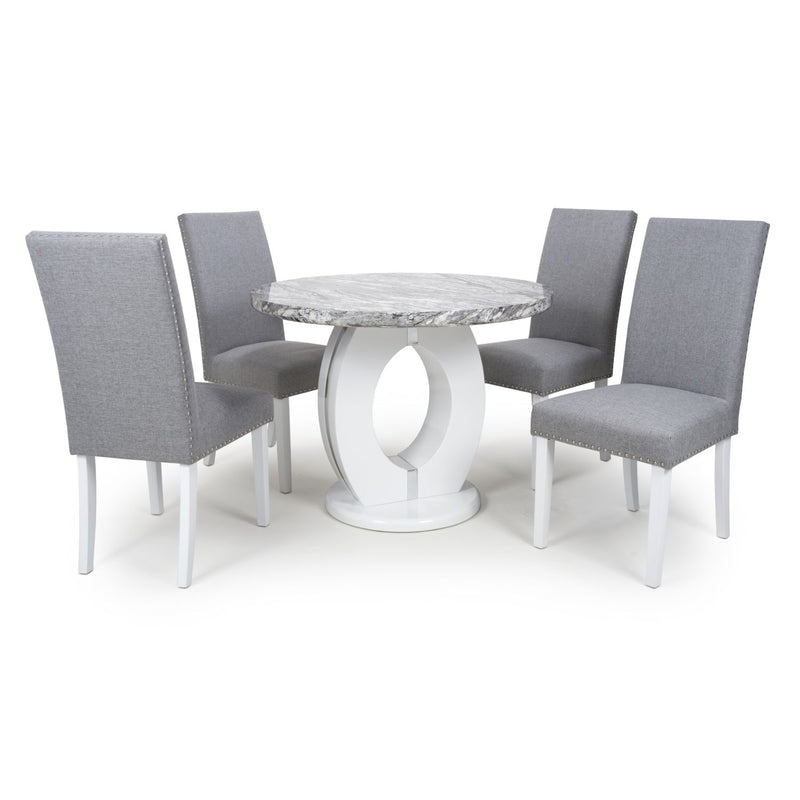 Neptune Round Dining Table With 4 Chairs by Lavishway | Dining Table Set-27089