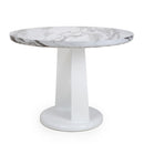 Saturn Round Marble Top White Dining Table by Lavishway | Dining Tables-37357