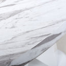 Saturn Round Marble Top White Dining Table by Lavishway | Dining Tables-37359