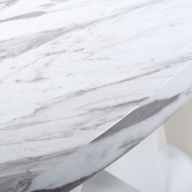 Saturn Round Marble Top White Dining Table by Lavishway | Dining Tables-37359