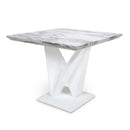 Saturn Square Marble Top White Dining Table by Lavishway | Dining Tables-37369