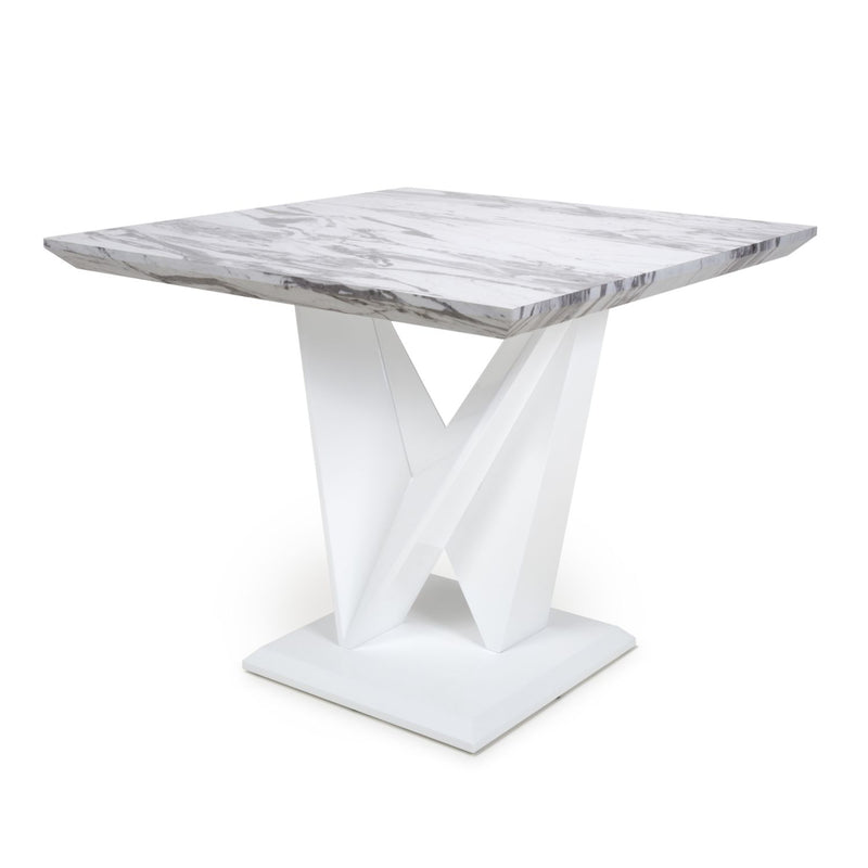 Saturn Square Marble Top White Dining Table by Lavishway | Dining Tables-37369