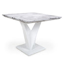 Saturn Square Marble Top White Dining Table by Lavishway | Dining Tables-37367