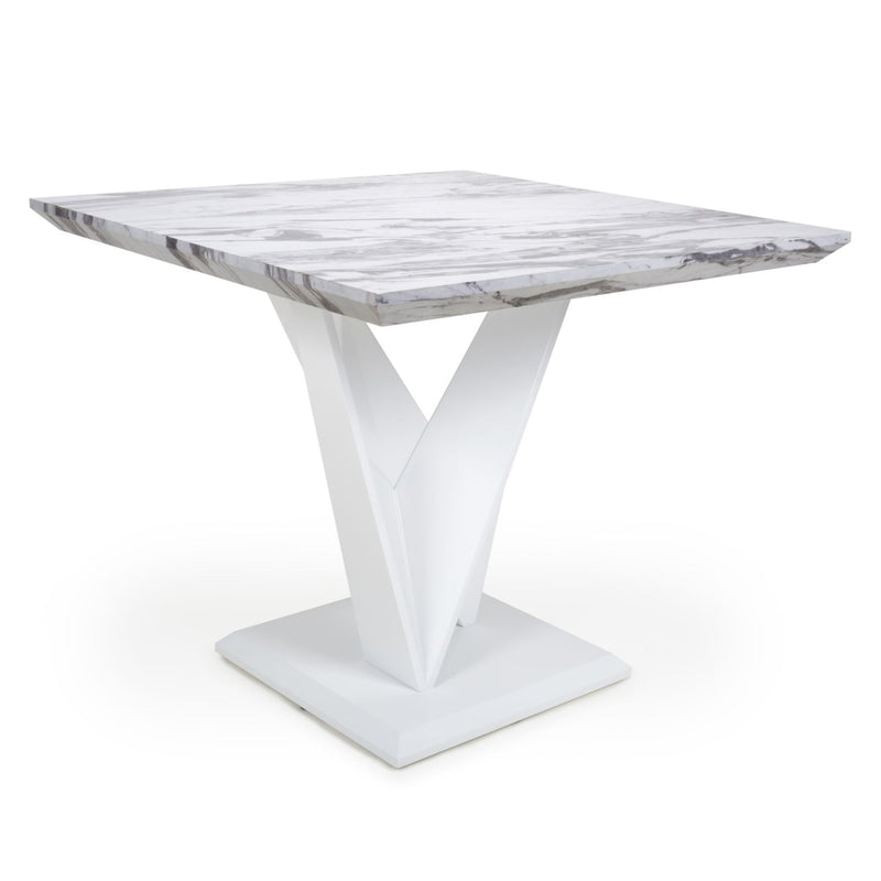 Saturn Square Marble Top White Dining Table by Lavishway | Dining Tables-37367