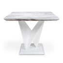 Saturn Square Marble Top White Dining Table by Lavishway | Dining Tables-37366