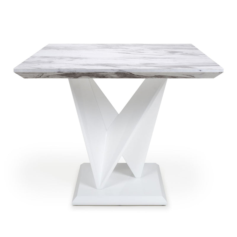 Saturn Square Marble Top White Dining Table by Lavishway | Dining Tables-37366