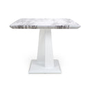 Saturn Square Marble Top White Dining Table by Lavishway | Dining Tables-37368