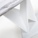 Saturn Square Marble Top White Dining Table by Lavishway | Dining Tables-37370