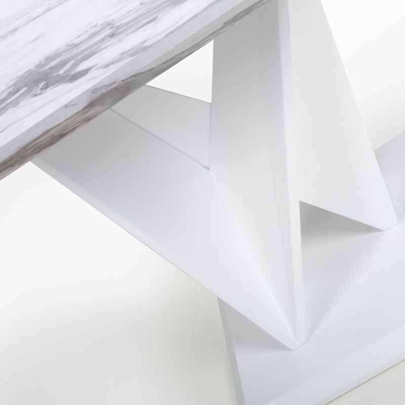 Saturn Square Marble Top White Dining Table by Lavishway | Dining Tables-37370
