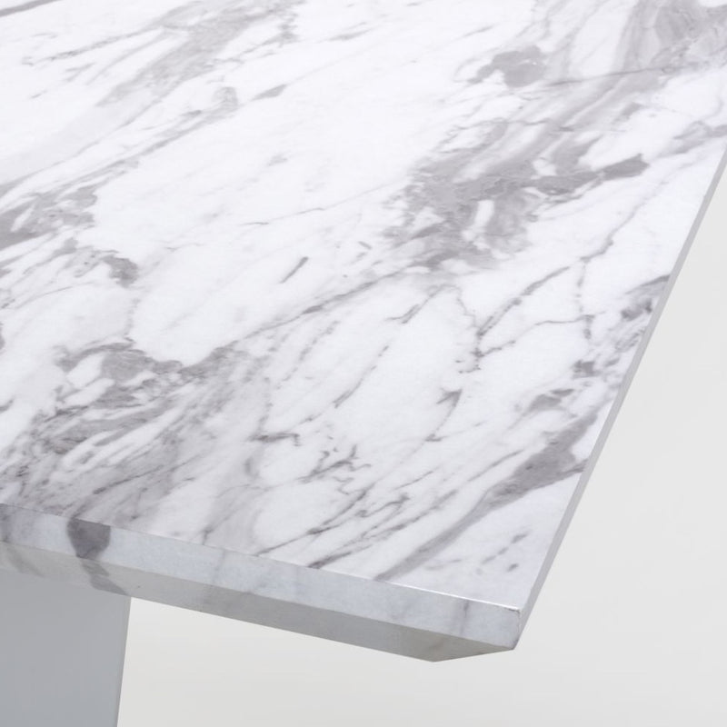 Saturn Square Marble Top White Dining Table by Lavishway | Dining Tables-37371