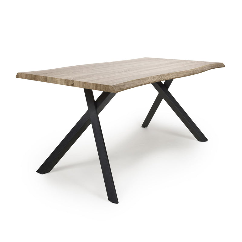 Narvik Industrial Wooden Curved Dining Table by Lavishway | Dining Tables-37399