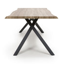 Narvik Industrial Wooden Curved Dining Table by Lavishway | Dining Tables-37401