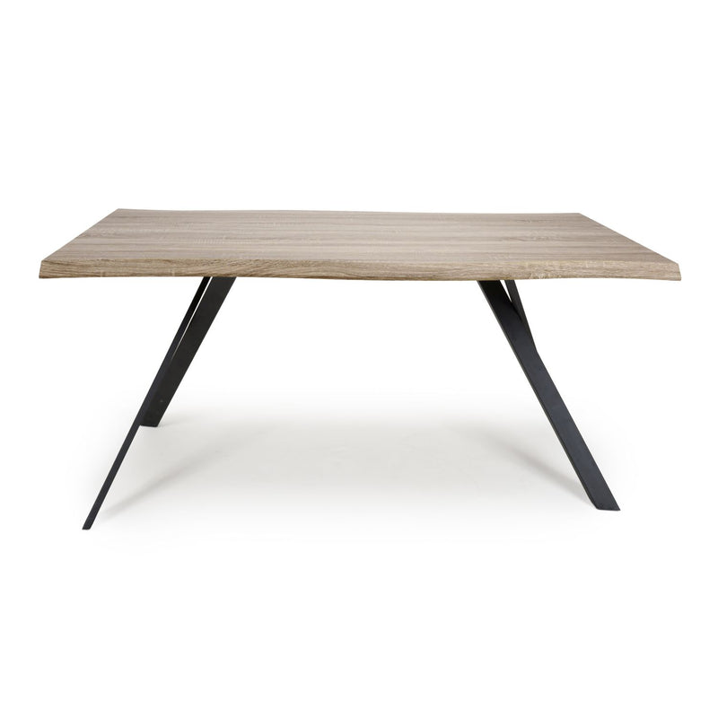 Narvik Industrial Wooden Curved Dining Table by Lavishway | Dining Tables-37398