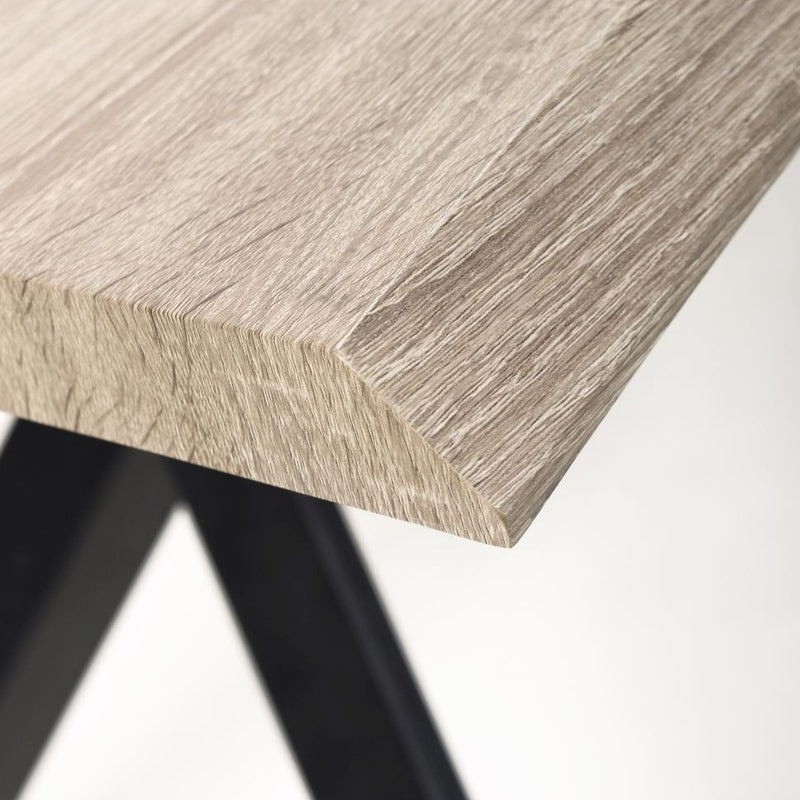 Narvik Industrial Wooden Curved Dining Table by Lavishway | Dining Tables-37402