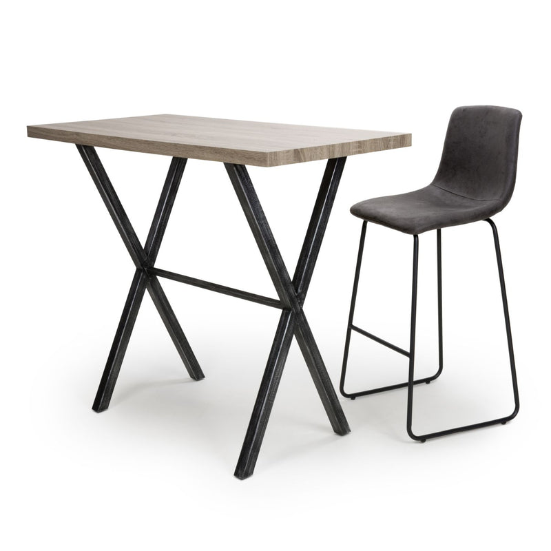 Brevik Oak Top Bar Table With Metal Legs by Lavishway | Bar Tables-37410
