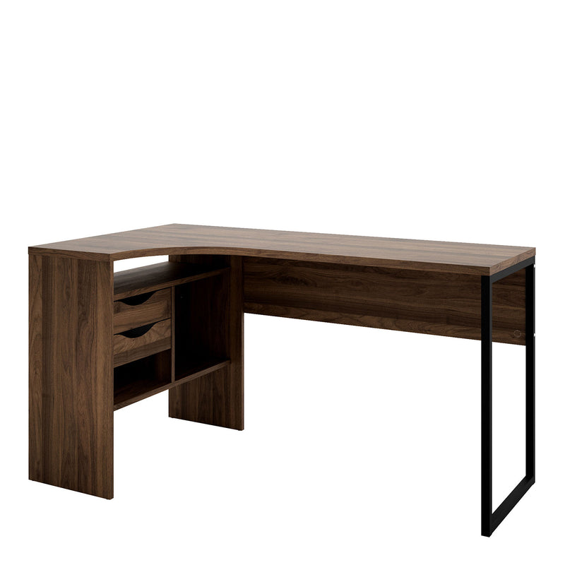 Function Plus Walnut 2 Drawers Corner Desk by Lavishway | Desk Pedestals-29653