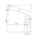 Black & Chrome Pull Out Bathroom Tap by Lavishway | Bathroom Faucet-49336