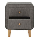 Round Edges Bedside Table - Grey by Lavishway | Bedside Tables-43478