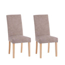 Tweed Studded Fabric Dining Chair Set of 2 by Lavishway | Dining Chairs-30752