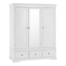 Swallow White 3 Doors 3 Drawers Wardrobe by Lavishway | Wardrobe-31547