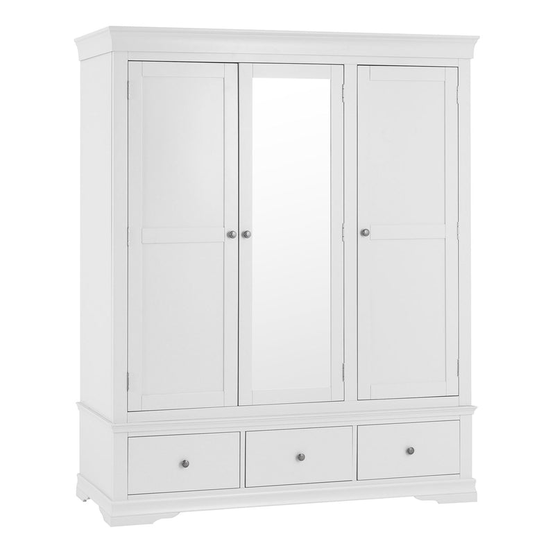 Swallow White 3 Doors 3 Drawers Wardrobe by Lavishway | Wardrobe-31547