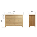 Guildford Solid Oak 6 Drawers Chest by Lavishway | Chest Of Drawers-32090