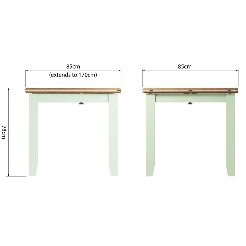 Grantham Flip Oak Top White Dining Table by Lavishway | Dining Tables-37094