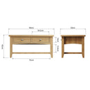 Guildford Solid Oak Large Coffee Table by Lavishway | Coffee Tables-36706