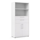 Prima White 2 Doors Bookcase With 4 Shelves by Lavishway | Book Shelves and Cabinets-29235