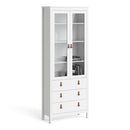 Barcelona White 2 Glass Doors Display Cabinet by Lavishway | Display Cabinet-29765