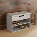 Wooden Grey Shoe Storage Cabinet With Seating by Lavishway | Shoe Cabinets-39017