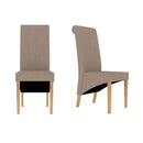 Amelia Beige Fabric Dining Chair in Pair by Lavishway | Dining Chairs-34081