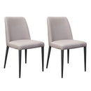 Ala Taupe Faux Leather Dining Chairs Set Of 2 by Lavishway | Dining Chairs-23060