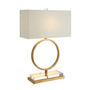 Aldrich Gold & White Textile Table Lamp by Lavishway | Table Lamps-26177