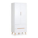 Alicia White Wooden 2 Doors Wardrobe by Lavishway | Wardrobe-21159