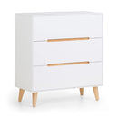Alicia White Wooden 3 Drawers Chest by Lavishway | Chest Of Drawers-21168
