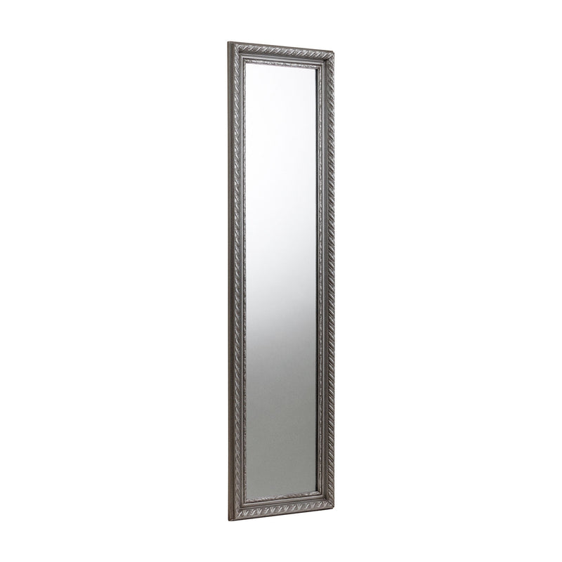 Allegro Wooden Frame Pewter Long Wall Mirror by Lavishway | Wall Mirrors-21149