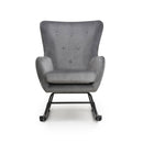 Alpine Brushed Velvet Grey Rocking Chair by Lavishway | Bedroom Chairs-27169