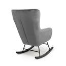 Alpine Brushed Velvet Grey Rocking Chair by Lavishway | Bedroom Chairs-27166